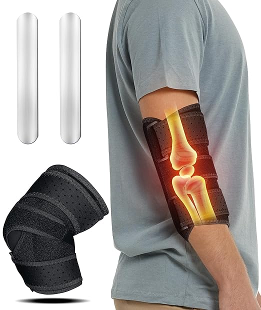 Elbow Brace for Cubital Tunnel & Ulnar Nerve Support – Adjustable Night Splint for Tennis Elbow, Tendonitis & Nerve Pain – Comfortable Elbow Stabilizer for Men & Women Fit Most