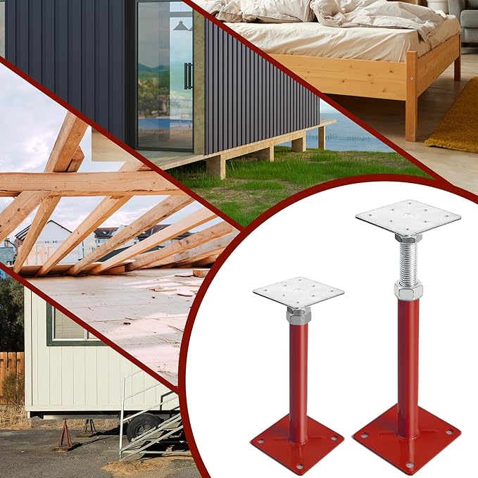 Floor Jacks Screw Jacks, Heavy Duty Basement Support Jack, Adjustable House Jacks for Leveling Crawlspace, 5"-8" Height Range, Mini Post Pole House Jacks for Temporary Support