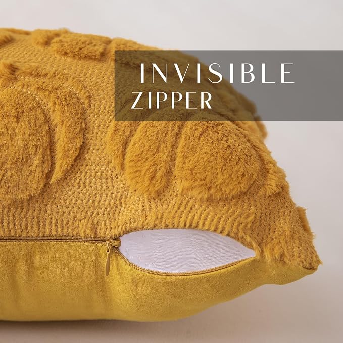 DFXSZ Fall Pillow Covers 20x20 2Pcs Yellow Pumpkin Fall Decoration for Home | Fall decor Set of 2 Throw Pillow Cases Soft Plush Faux Fur Wool Couch Cushion for Chair Sofa Bedroom Living Room Home Decor