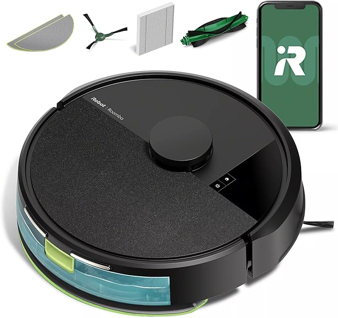 iRobot Roomba 105 Combo Robot Vacuum & Mop - Easy to use, Intense Power-Lifting Suction, LiDAR Navigation, Multiple Cleaning Modes, Avoids Mopping Carpets, Self-Charging | 70x Suction, Clearview Lidar Mapping, Vac and Mop Modes, Carpet-Detect Avoids Rugs