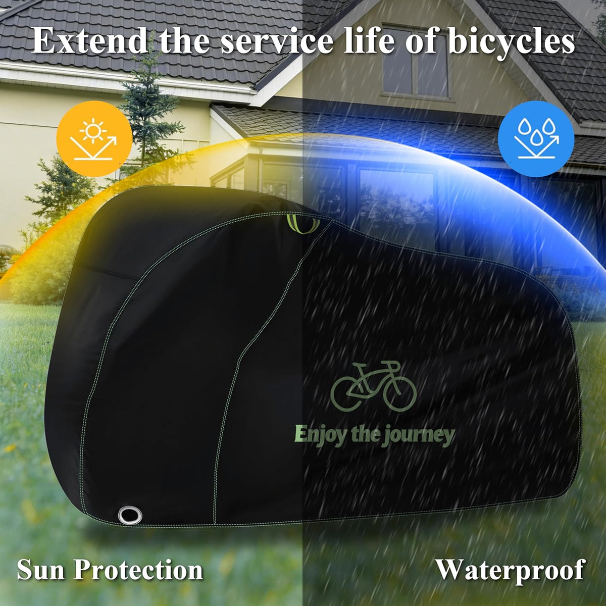 Skiennix Bike Cover - Waterproof Outdoor Protection for 1 Electric or Mountain Bike | UV & Dust Resistant