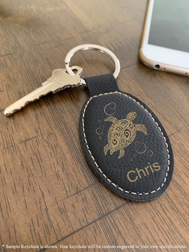 LaserGram Oval Keychain, Golfer Golfing, Personalized Engraving Included (Black with Gold)