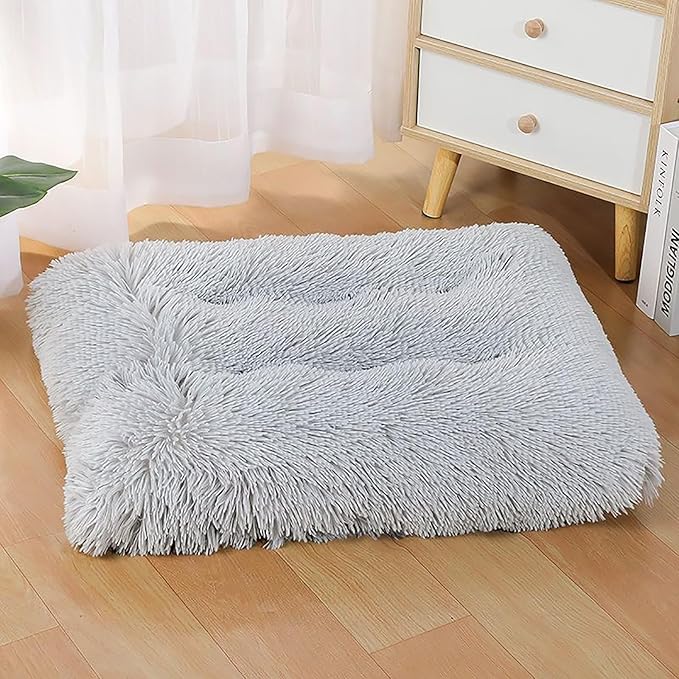 Dog Crate Mat, Dog Bed for Large Dogs, Comfy Fluffy Kennel Pad Anti-Slip for Dog beds & Furniture, Quilted Dog Bed for Pets for Medium/Small Dogs Cats (Color : Purple, Size : 16.9x11)