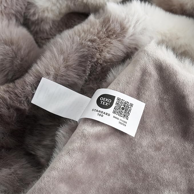 Cozy Bliss Faux Fur Throw Blanket for Couch, Fuzzy Soft Plush Thick Bubble Blanket for Sofa Bedroom Living Room, 60 * 80 Inches Tie-dye Taupe