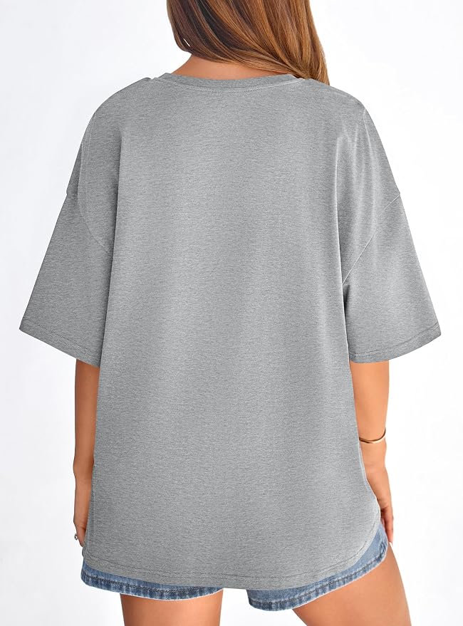 PRETTYGARDEN Womens 2026 Spring Going Out Tops Casual Short Sleeve Crewneck Loose Fit Basic Oversized T Shirts Summer Outfits