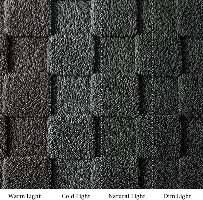 Exclusivo Mezcla 3D Checkered Fleece Queen Blanket for Bed, Dark Grey | Super Soft and Cozy Fluffy Blanket, Lightweight, Breathable, Decorative Blanket for Living Room, Bedroom, All Season, 90"x90"