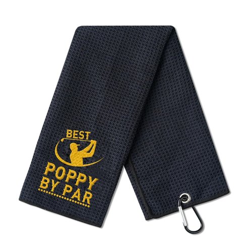 CybGene Poppy Golf Towel, Poppy Gifts on Father‘s Day, 15.8 x 23.6 inches Microfiber Golf Towel for Golf Bags