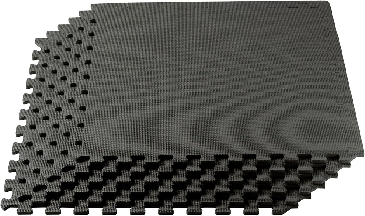 We Sell Mats Interlocking EVA Foam Floor Tiles - 1/2 Inch Thick, Charcoal Gray, 24 in x 24 in, 24 Sq Ft
