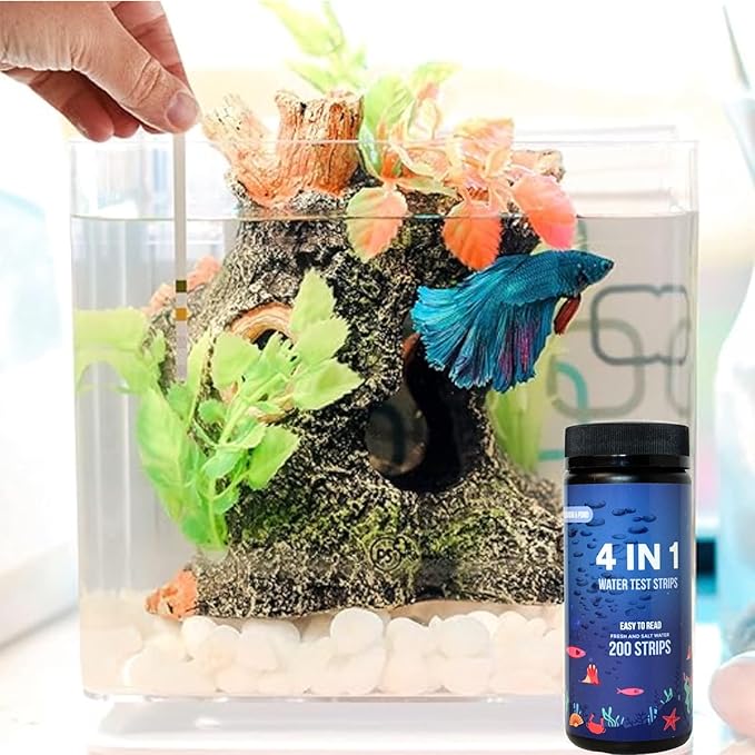 200 Aquarium Water Test Strips - For Fish Tank or Pond - Best Budget Aquarium Water Test On Amazon! - High Accuracy - Tests for Nitrate, Nitrite, PH, and Water Hardness - Veteran Owned Company!