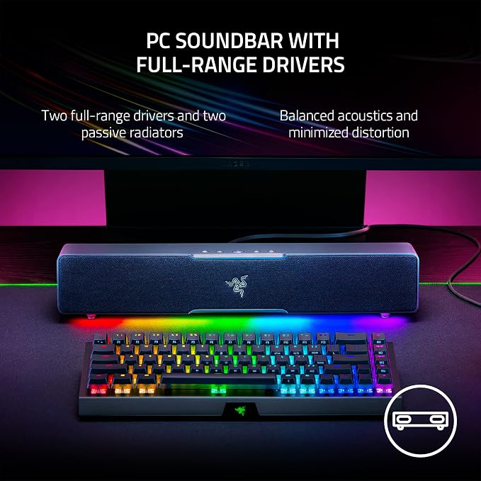 Razer Leviathan V2 X PC Soundbar with Full-Range Drivers-Compact Design-Chroma RGB-USB Type C Power and Audio Delivery-Bluetooth 5.0-for PC,Laptop,Smartphones,Tablets&Nintendo Switch,(Pack of 4)