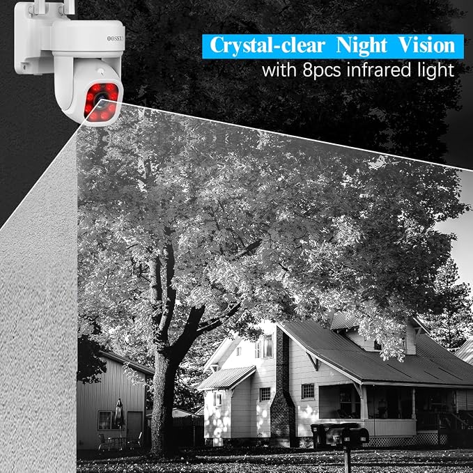(2026 Update) 5MP 2.7K Wireless Camera, Dual-Band 2.4G/5G WiFi, PTZ AI Human Auto-Tracking, 130�� Ultra-Wide Lens, Two-Way Audio, Free APP Outdoor Surveillance System