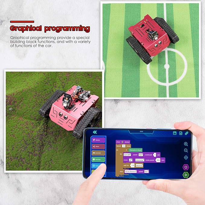 ELEGOO Conqueror Robot Tank Kit with UNO R3, Compatible with Arduino | WiFi FPV Camera, Obstacle Avoidance, Line Tracking Mode, STEM Toys & Projects for Kids, Remote Control, Auto-follow