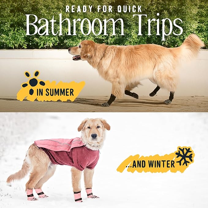 DOK TigerToes Premium Non-Slip Dog Socks for Hardwood Floors - Extra-Thick Grip That Works Even When Twisted - Prevents Licking, Slipping, and Great for Dog Paw Protection (XXL, Sassy Pink)