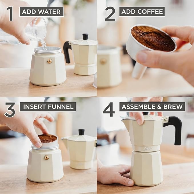 9 Cup Stovetop Espresso Maker Italian Moka Pot, Stove Top Cuban Coffee Maker, Greca Mocha Pot(Premium, 15 oz/450ml)
