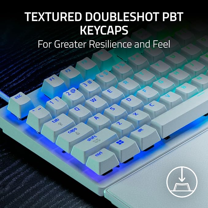 Razer Huntsman V3 Pro TKL 8KHz Esports Gaming Keyboard, White | Analog Optical Switches Gen 2, 8000 Hz Polling, Razer Snap Tap, Rapid Trigger, Adjustable Actuation, Media Controls