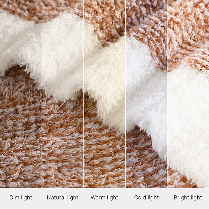 Soft Twin Blanket for Bed-Cozy Warm Reversible Knitted Blankets | Lightweight Fluffy Decor for Women, Mom, Her & Girls, Sofa, Chair, Couch, 60x80in, Cationic Dyeing Burnt Orange