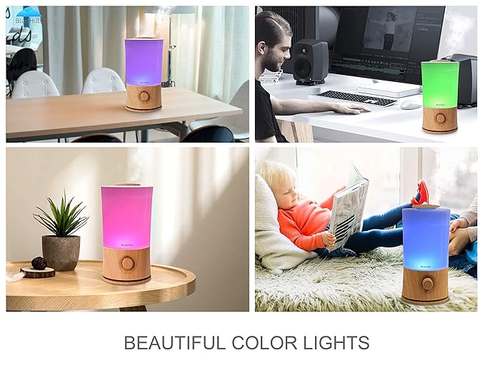 BlueHills Premium 2000 Ml Set of 2 Large Essential Oils Diffusers for Large Rooms Big Capacity Models Adjustable Cool Mist Great Gift – Value Pack of 2 Wood Grain and Dark Wood Grain