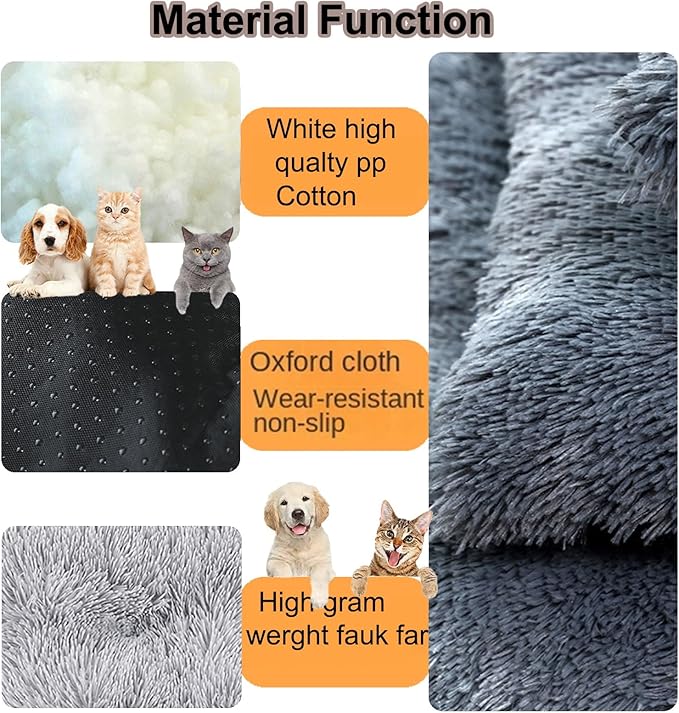 Dog Crate Mat, Dog Bed for Large Dogs, Comfy Fluffy Kennel Pad Anti-Slip for Dog beds & Furniture, Quilted Dog Bed for Pets for Medium/Small Dogs Cats (Color : Gray 2, Size : 20x14.9)
