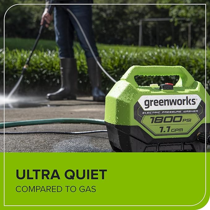 Greenworks 1800 PSI (1.1 GPM) Electric Pressure Washer PWMA Certified
