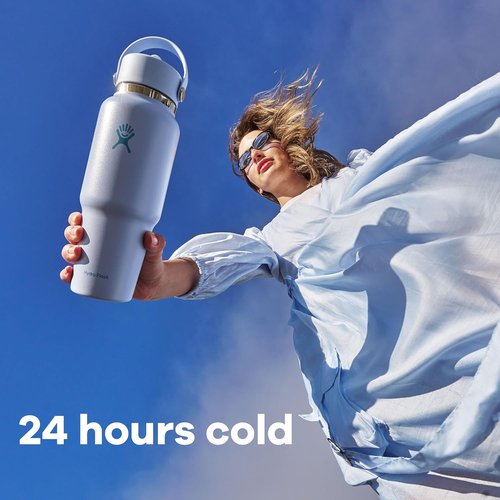 Hydro Flask Travel Water Bottle - Insulated Stainless Steel - Leakproof 24 Oz Nectar Orange