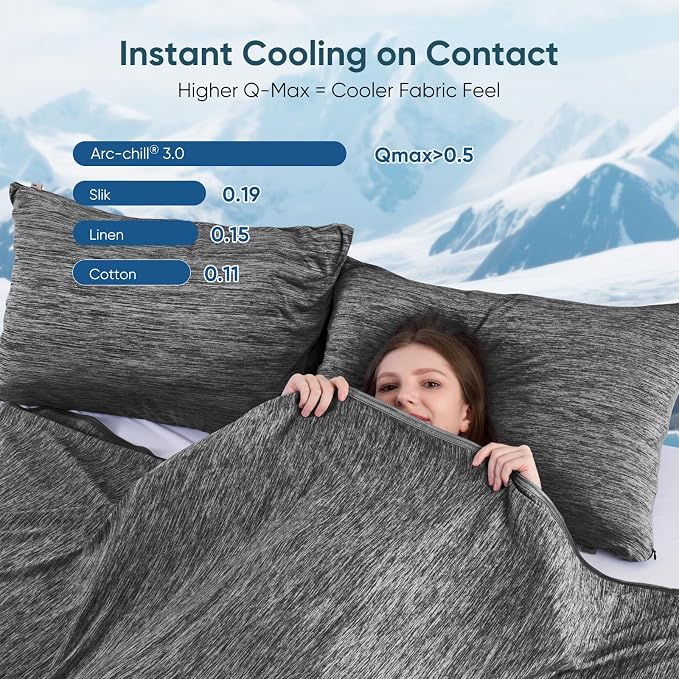 Elegear Revolutionary Arc-Chill® 3.0 Cooling Blanket for Hot Sleepers Queen | Q-Max>0.5 Cooling Fabric, Absorbs Heat to Keep Body Cool, Lightweight Summer Blankets for Night Sweats & Menopause, 90"x90"
