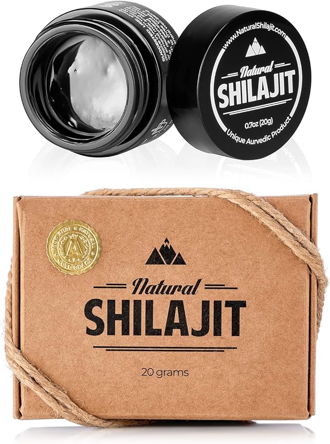 NATURAL SHILAJIT Resin - 20 Gram Shilajit Supplement with Fulvic Acid & Trace Minerals - Shilajit Honey Sticks 30 Count