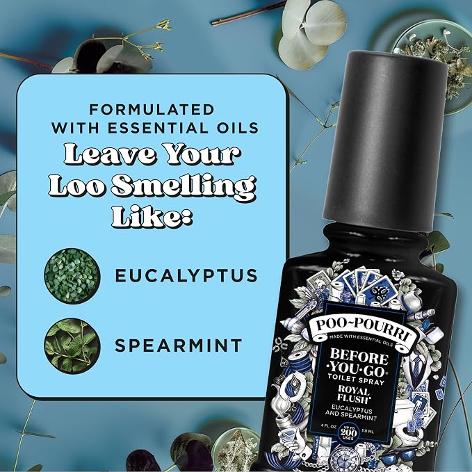 Poo-Pourri Before-You-Go Toilet Spray, Royal Flush, 2 Fl Oz - Eucalyptus and Spearmint