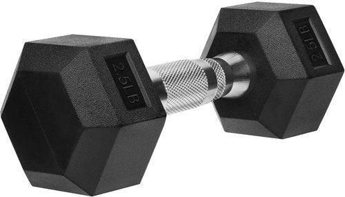 Hex Dumbbells | Rubber Coated Cast Iron Free Weights for Effective Workouts - Black