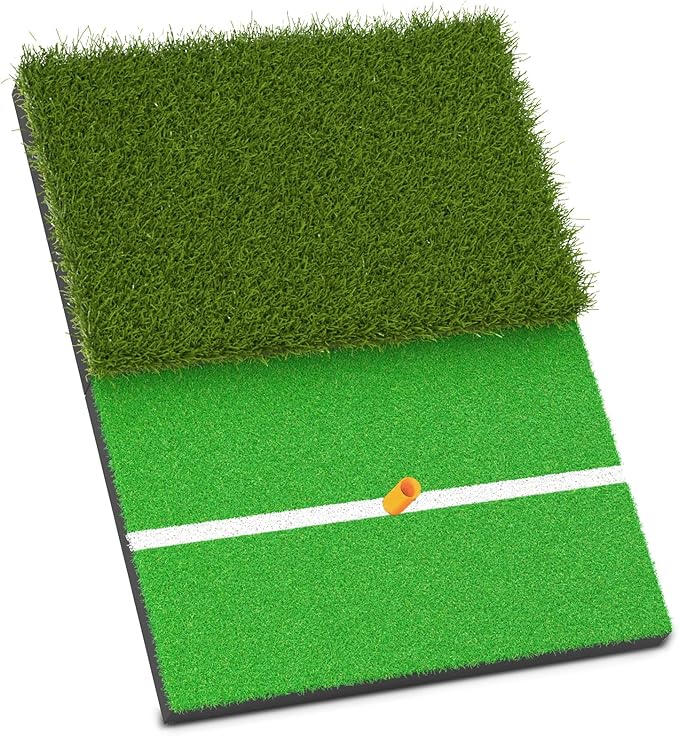 JAYA Golf Hitting Mat with Heavy Rubber Base, Foldable Golf Practice Mat for Indoor and Outdoor Training, Fairway & Rough Turf for Swing and Chipping