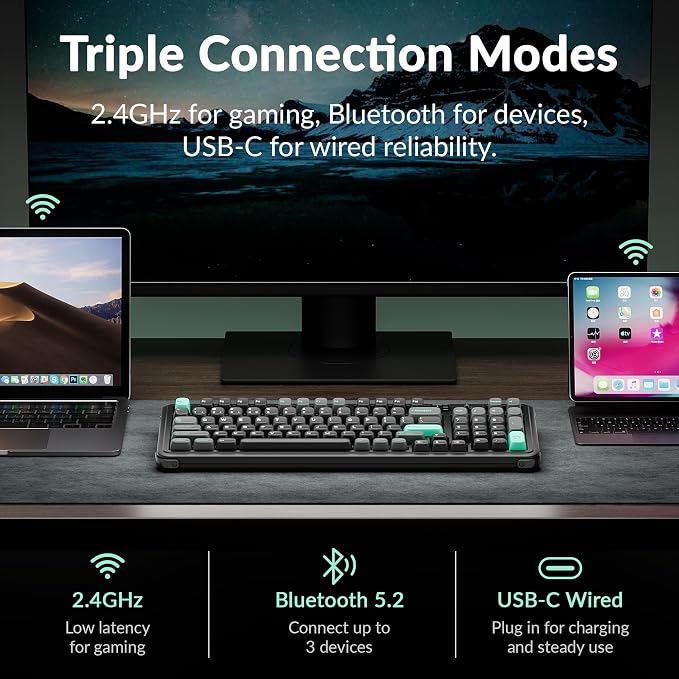 Keychron J14 HE Wireless Magnetic Switch Keyboard, 96% Gaming | Numpad and Knob, TMR Switches, 2.4GHz/Bluetooth/USB-C, Launcher Web, PBT Keycaps, Per-Key RGB, 4000mAh, macOS/Windows/Linux