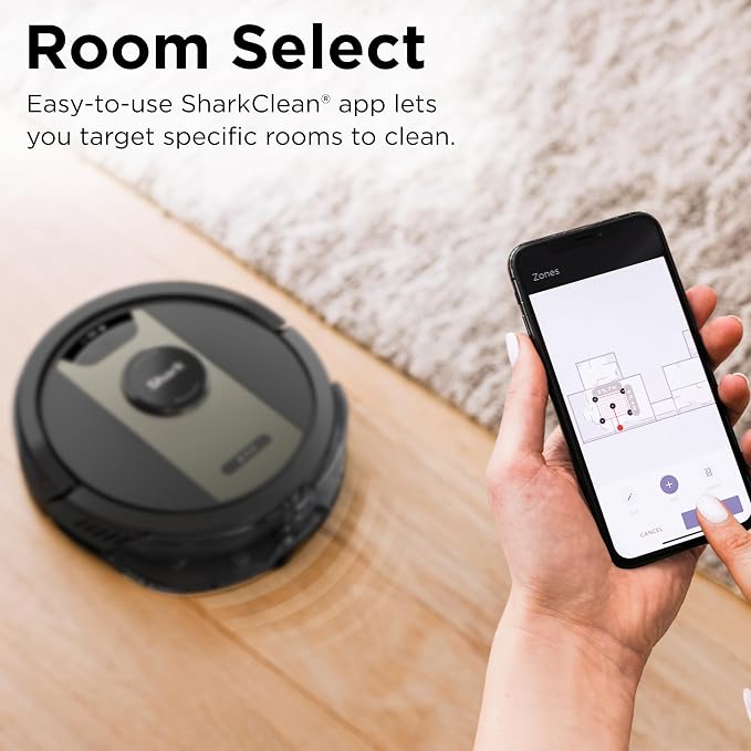 Shark IQ 2-in-1 Robot Vacuum and Mop with Row-by-Row Cleaning, Perfect for Pet Hair, Compatible with Alexa, No Self-Empty Base, Black/Bronze, RV2410WD