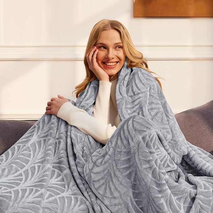 Whale Flotilla Soft Flannel Fleece Bed Blanket Queen Size, Silver Grey | Cozy Lightweight Breathable Coverlet, Plush Fluffy Bedspread, Vintage Pattern Decorative Blanket for Bed, All Season, 90"x90"