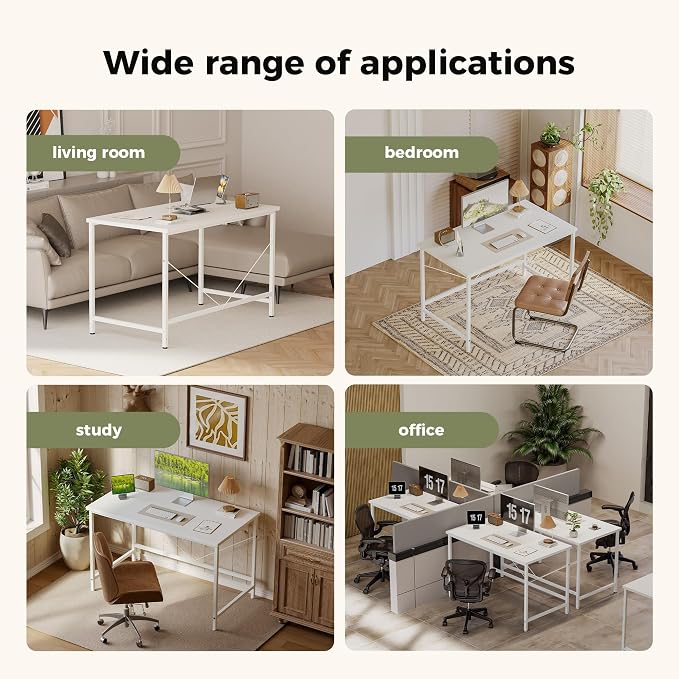 Mericonia 32x16 Inch Computer Desk, 0.6" Thick Small Office Table | Modern Simple Style, Small Study & Writing Table for Home Bedroom Work, White