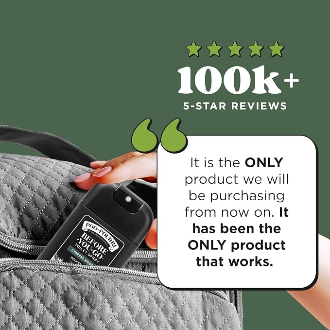 Poo-Pourri Cypress Woods Pocket Sprayer Before-You-Go Toilet Spray - Instantly Trap Bathroom Odor - Plant Based Ingredients & Essential Oils - No synthetic fragrance - Cypress, Pine, Fresh Air Scent