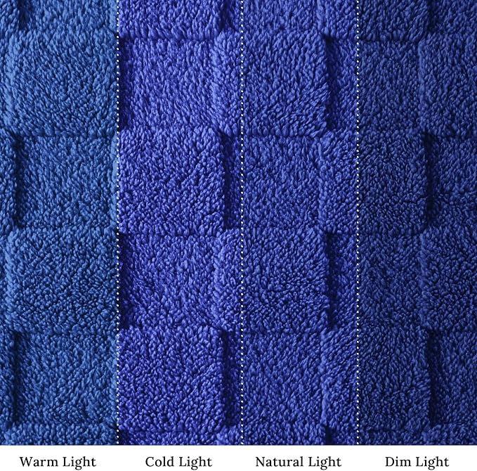 Exclusivo Mezcla 3D Checkered Fleece Twin Blanket for Bed, Cobalt Blue | Super Soft and Cozy Fluffy Bed Blanket, Cute Fuzzy Blanket for Teens Back to School, Dorm Essentials, All Season, 60"x80"