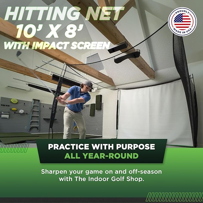 Hitting Net with Target Knotless Golf Net for Indoor and Outdoor Practice - Arrives Ready to Assemble and Use