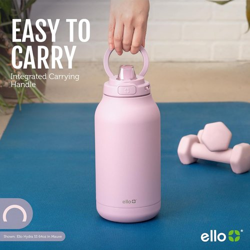 Ello Hydra 64oz Vacuum Insulated Stainless Steel Jug - Durable & Locking Design for Hydration