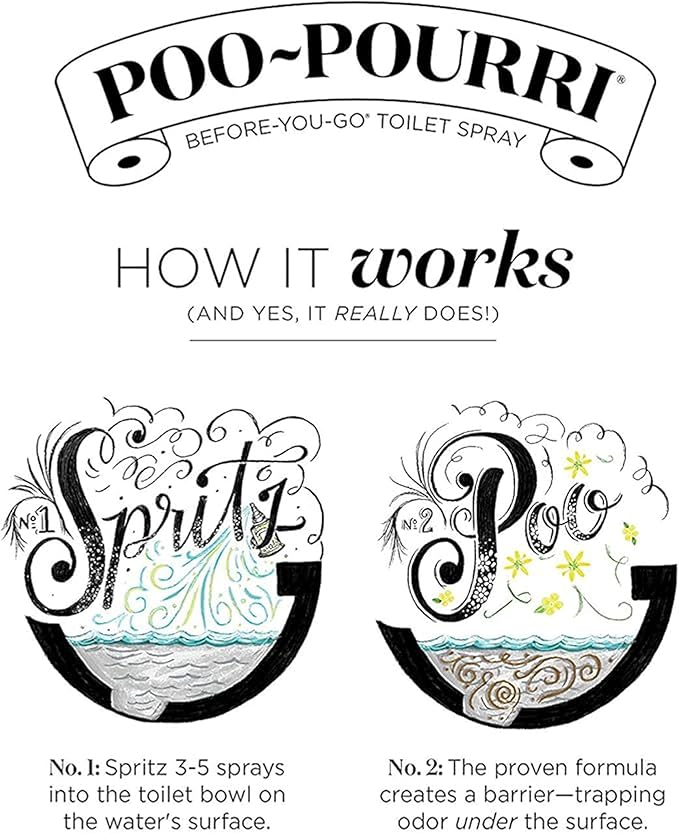 Poo-Pourri Before-You-Go Toilet Spray Vanilla Mint 2 Fl Oz & 10 ml Travel Sprays - Toilet Tidings and Oh, Spritzmas Tree