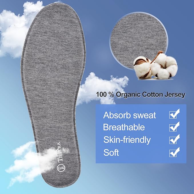 3 Pair -Shoe Inserts for Mens Memory Foam Insoles,Replacement Insoles for Work Boots Running Shoes, Cushion Shock Absorbing for Foot Pain Relief, Comfort Breathable Inner Soles Grey 43EU,US10