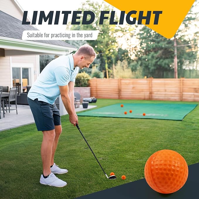 JAYA 24 Pack Foam Golf Practice Balls, Realistic Feel and Limited Flight, Soft for Indoor or Outdoor Training
