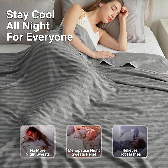 Guohaoi Cooling Blanket for Hot Sleepers and Night Sweats 50"x70" Twin Size | Arc-Chill Q-Max >0.5 Cool Fiber,100% Oeko-Tex Certified Lightweight Summer Blanket for Travel/Outdoor Ultra Cold Breathable