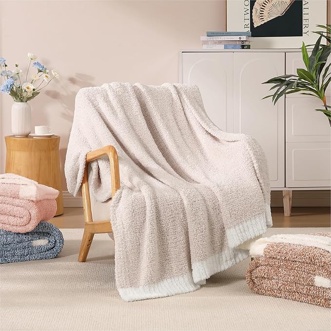 Soft Throw Blanket for Couch-Cozy Reversible Knitted Blankets | Wrensonge Soft Throw Blanket for Couch-Cozy Reversible Knitted Blankets,Cationic Dyeing Taupe