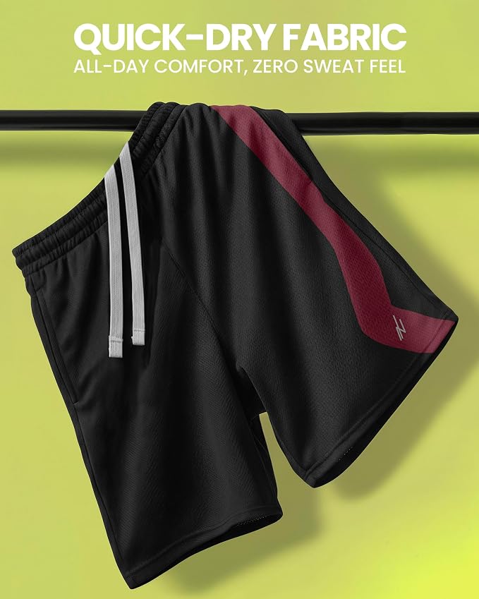 Quick Dry Knit Men's Athletic Shorts Loose-Fit Running Workout Gym Shorts