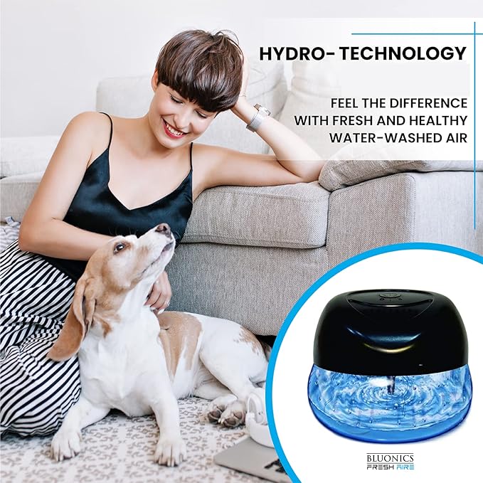 Bluonics Fresh Aire 2-Pack Water Air Washer, Air Revitalizer & Freshener with 4 Fragrance Bottles, 7-Color LED Night Light & White Noise Feature