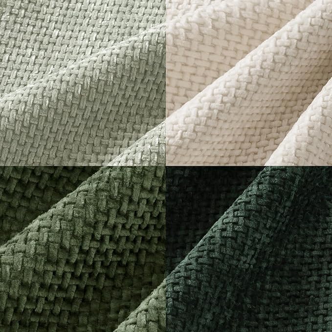 MIULEE Pack of 4 Couch Throw Pillow Covers 20x20 Inch Neutral Green Soft Decorative Chenille Pillow Covers Farmhouse Accent Cushion Covers for Boho Spring Home Decor Sofa Bedroom Living Room