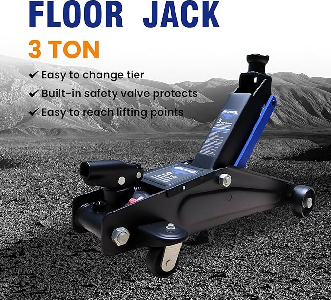 ANTPOWER 3 Ton 6,000 LBs Floor Jack, Low Type, Suitable for Sports Multi-Purpose Vehicles with Wheels for Secure Lifting,Fast Lift Floor Jack,Providing Stable Support for Various Cars (3 Ton)
