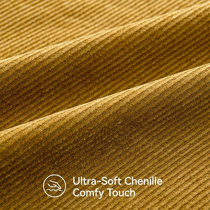 a moment Fall Decorative Throw Pillow Covers Pack of 2,26x26 Inch Yellow | Twill Chenille Cushion Covers for Sofa Living Room Couch Bed