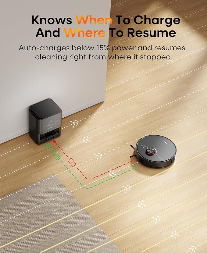 Robot Vacuum and Mop 7000Pa LiDAR Self-Empty Station | Robot Vacuum Ultra quiet cleaning, Alexa voice control, customizable no-go zones for multi-floor households carpets pet hair