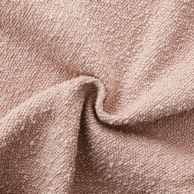 Foindtower Set of 2, Decorative Textured Boucle Throw Pillow Covers Accent Solid Pillow Cases Neutral Soft Cozy Couch Cushion Case for Chair Sofa Bedroom Living Room Home Decor 26 x 26 Inch Light Pink