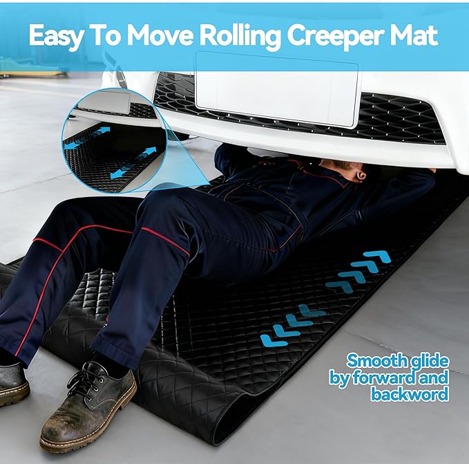 Magic Creeper Rolling Mat 58''x28'' Portable Under Car Repair Mat Folding Repairing Mechanic Pad Automotive Garage Creeper Mats For Working On The Ground For Self-Driving Tour Long-Haul Truck